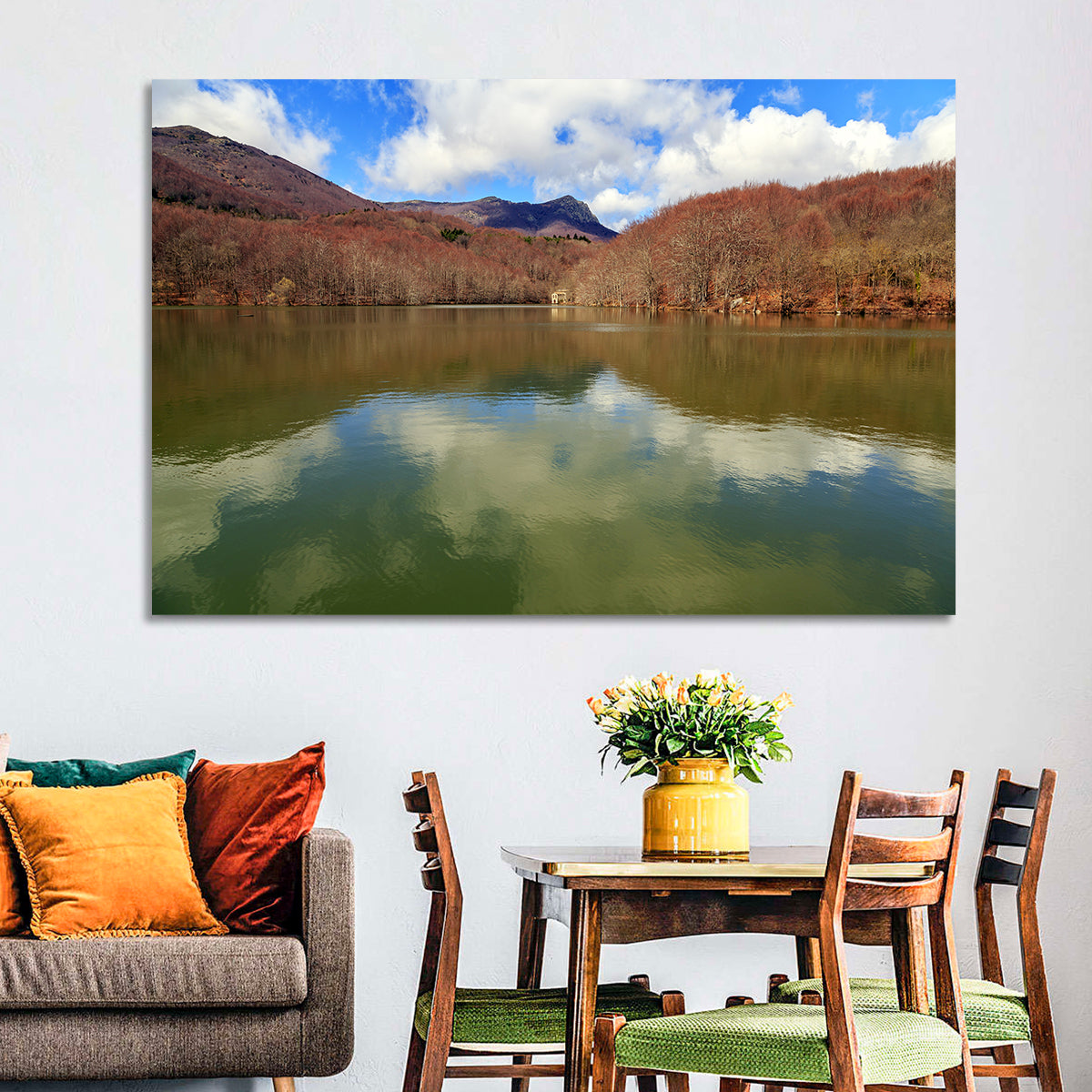 Lake Santa Fe Montseny Wall Art in a room, landscape
