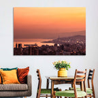 Beirut Sunset Skyline Wall Art