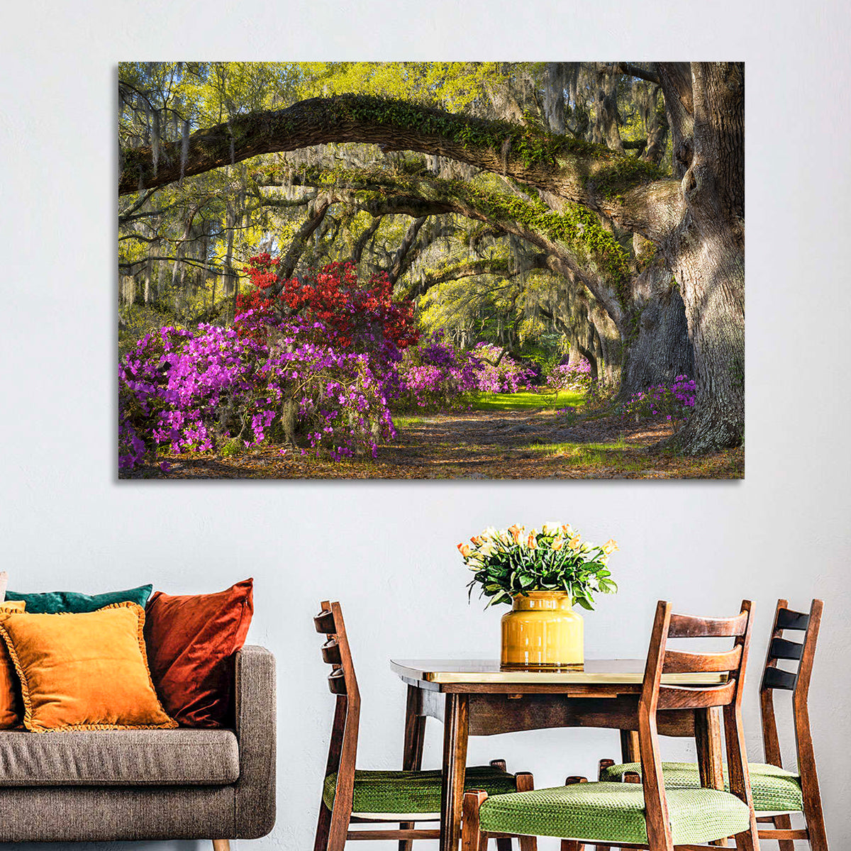 Azalea Garden Path Wall Art in a room, landscape