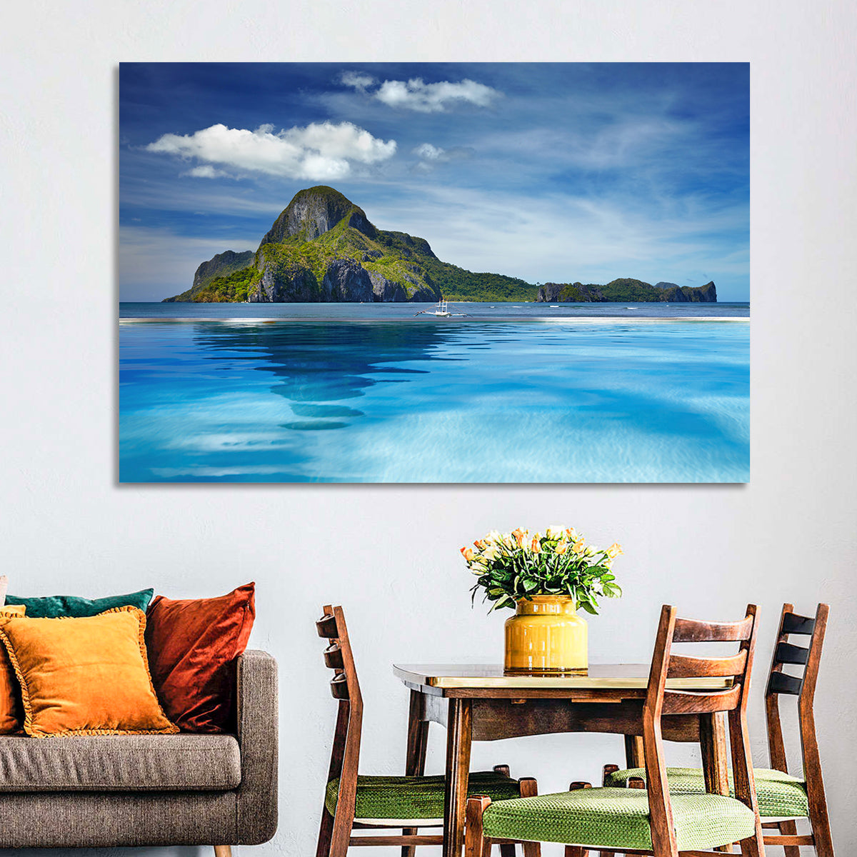 Cadlao Island Wall Art in a room, landscape