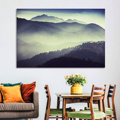 Foggy Forest Valley Wall Art