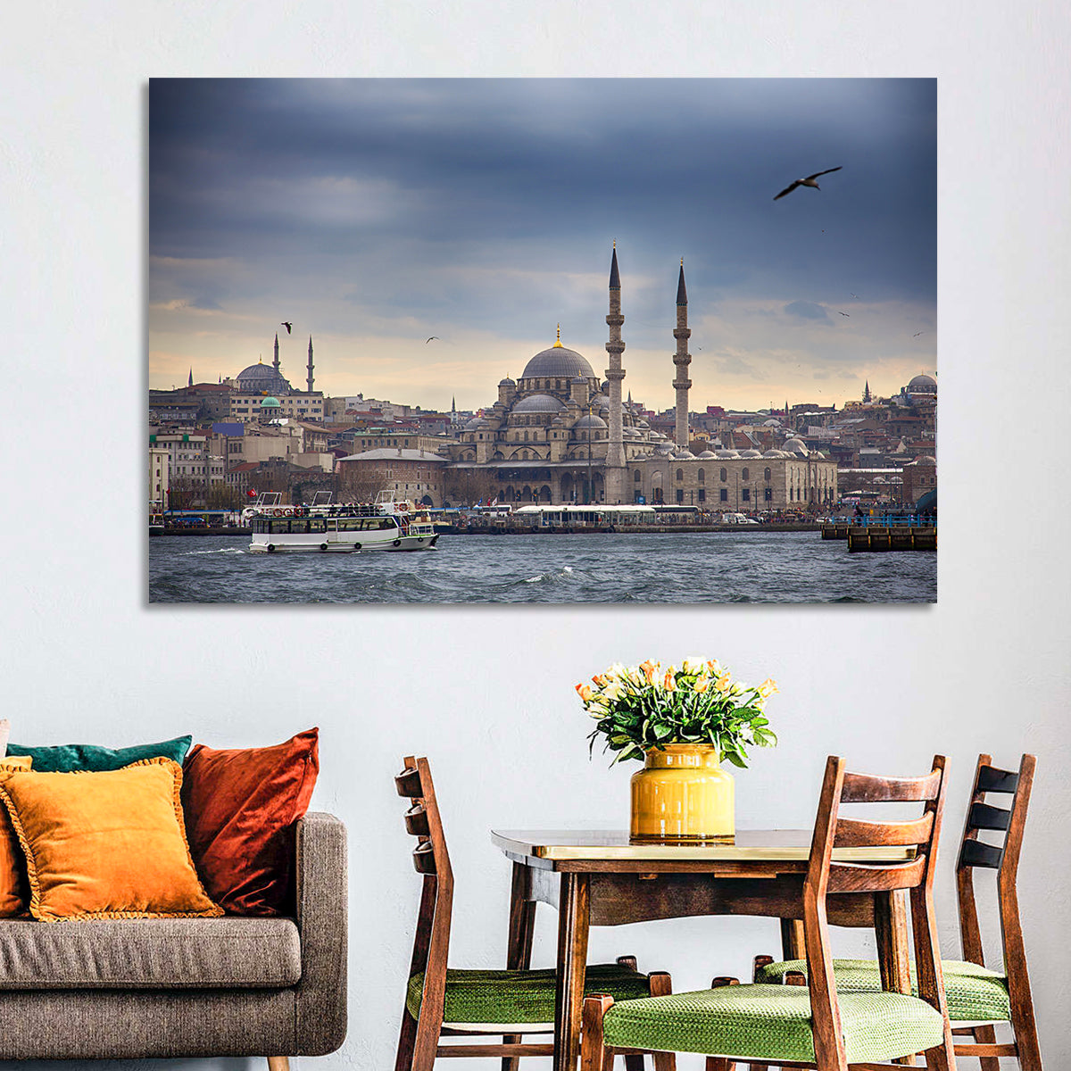 Istanbul Skyline with New Mosque Wall Art