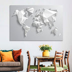 Faceted Triangular World Map Wall Art
