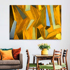 Golden Blocks Abstract Wall Art