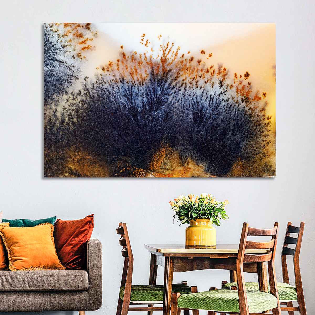 Moss Agate Study Wall Art in a room, landscape