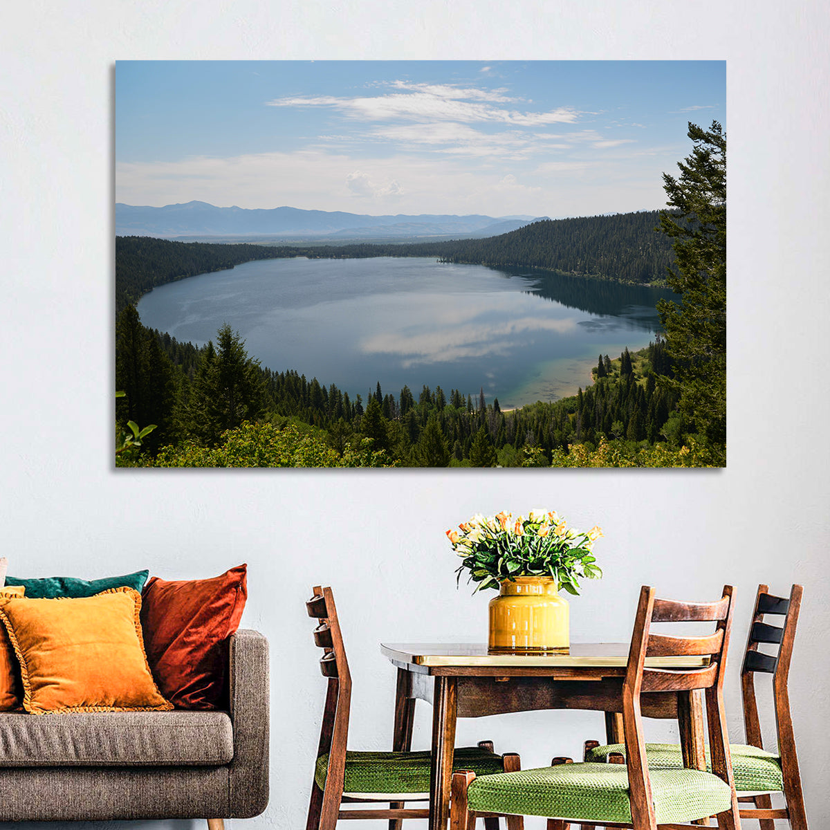 Phelps Lake Reflections Wall Art in a room, landscape