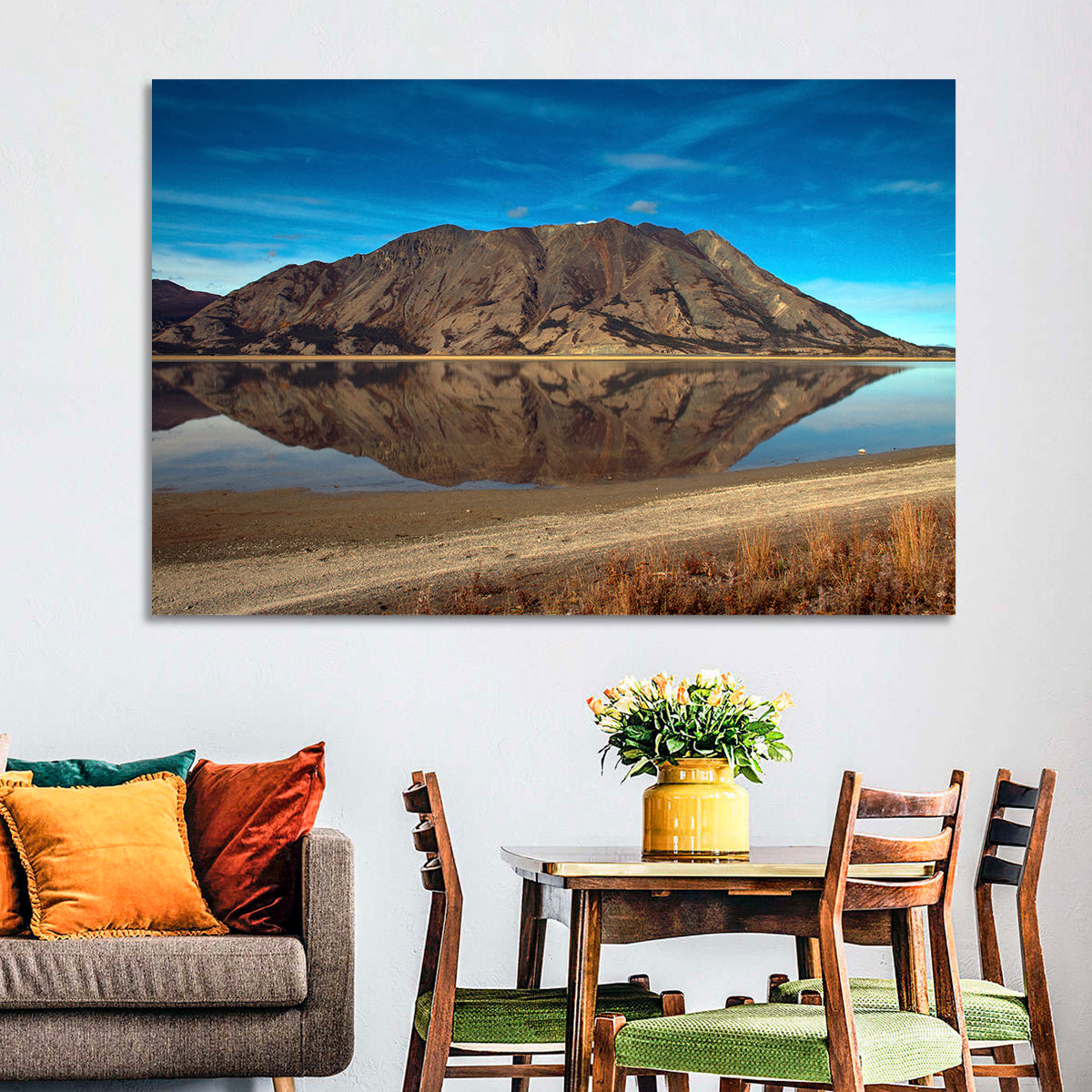 Rocky Peak Reflection, Kluane Lake Wall Art