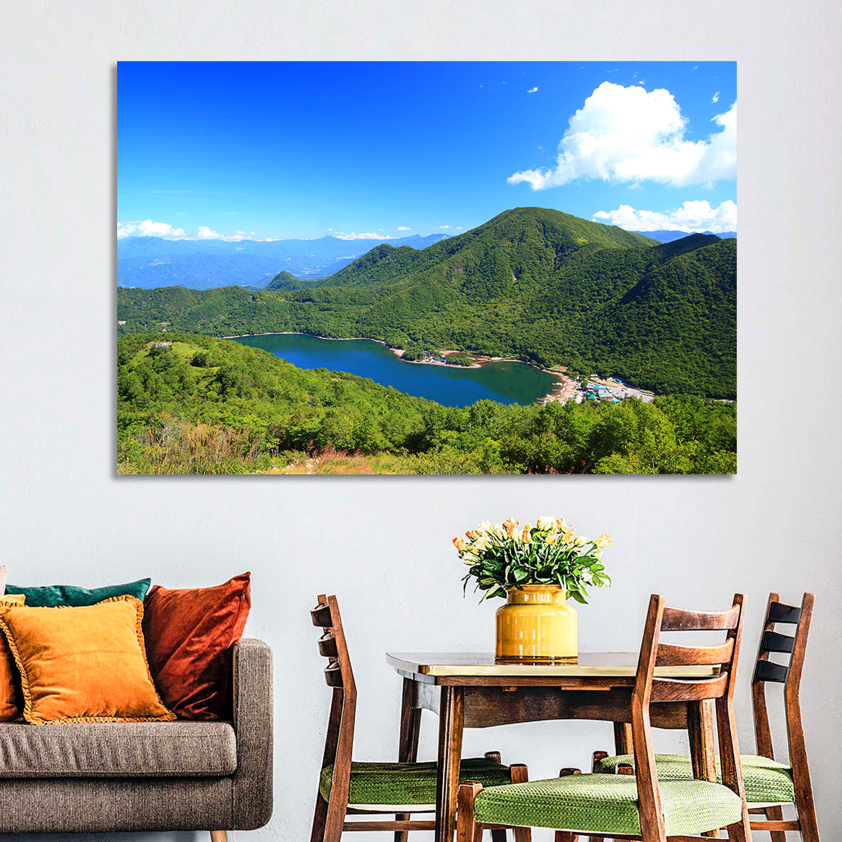 Mount Akagi and Lake Yunoko Wall Art in a room, landscape