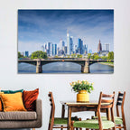 Frankfurt Skyline with Eiserner Steg Wall Art
