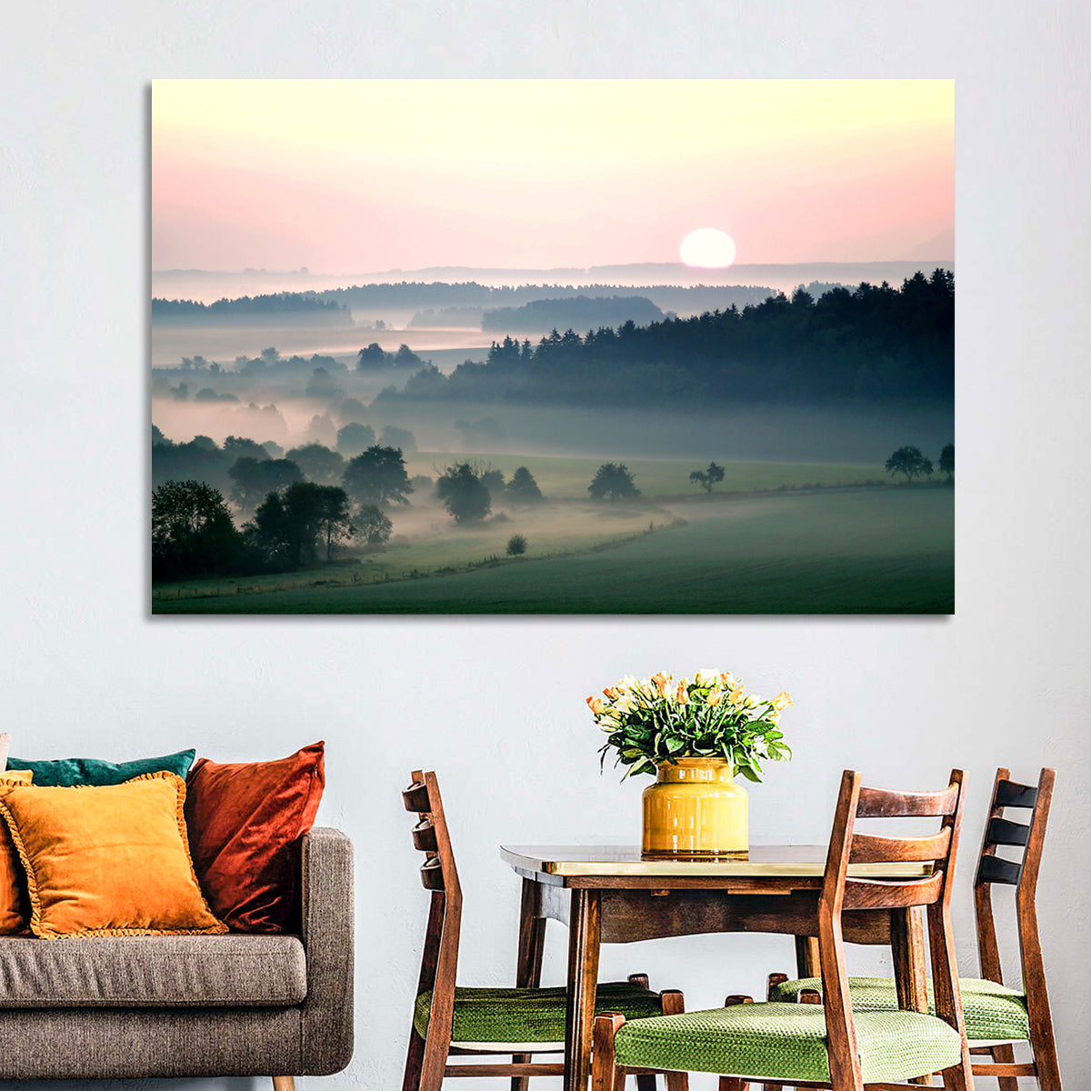 Czech Morning Fog Landscape Wall Art