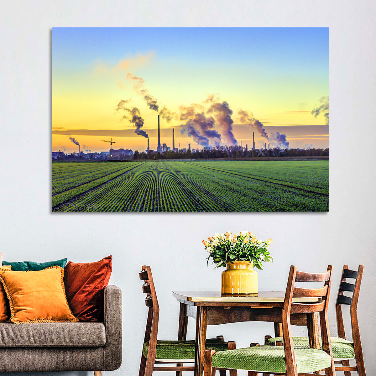 Frankfurt Industrial Edge Wall Art in a room, landscape