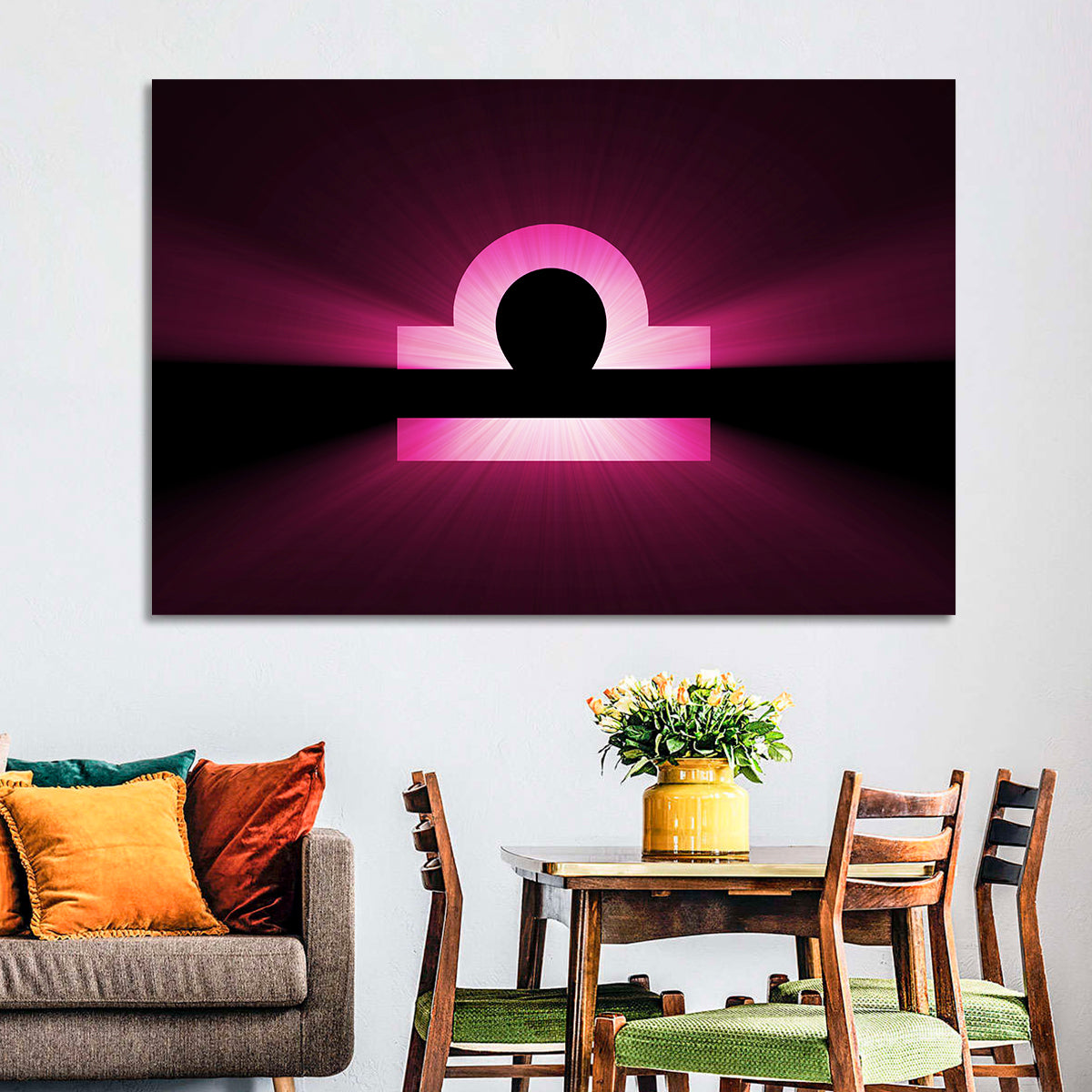 Libra Symbol Neon Glow Wall Art