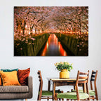 Meguro River Cherry Blossoms Wall Art