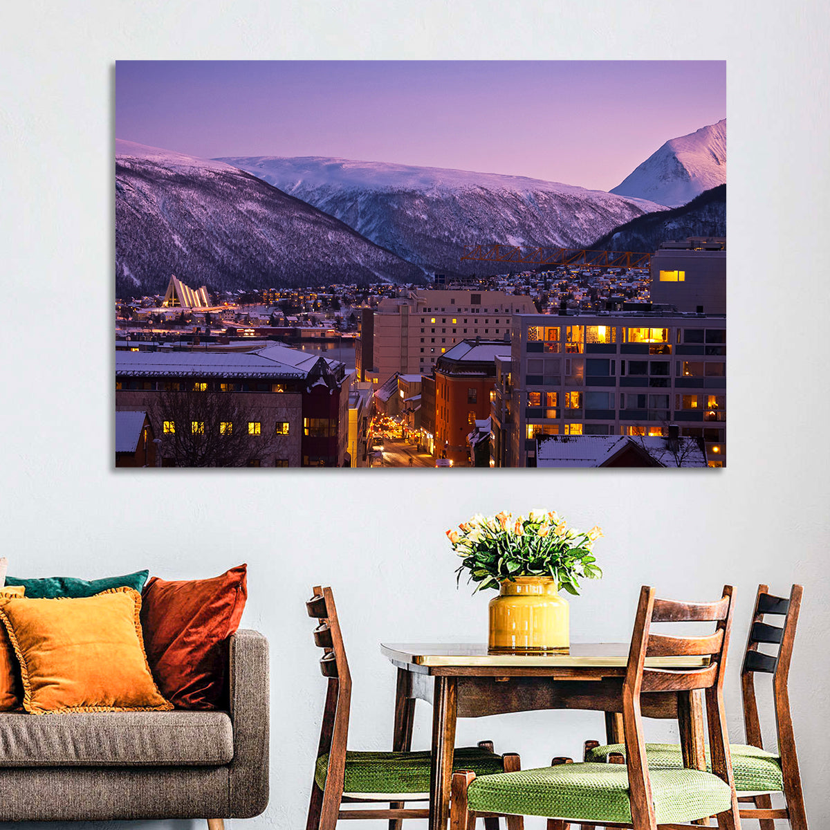 Tromsø Twilight Cityscape Wall Art