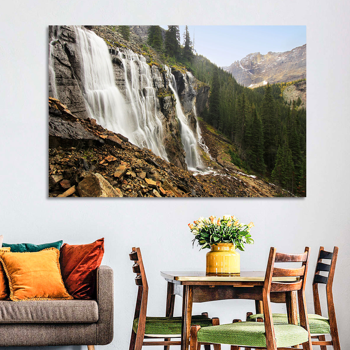 Seven Veils Falls Wall Art in a room, landscape