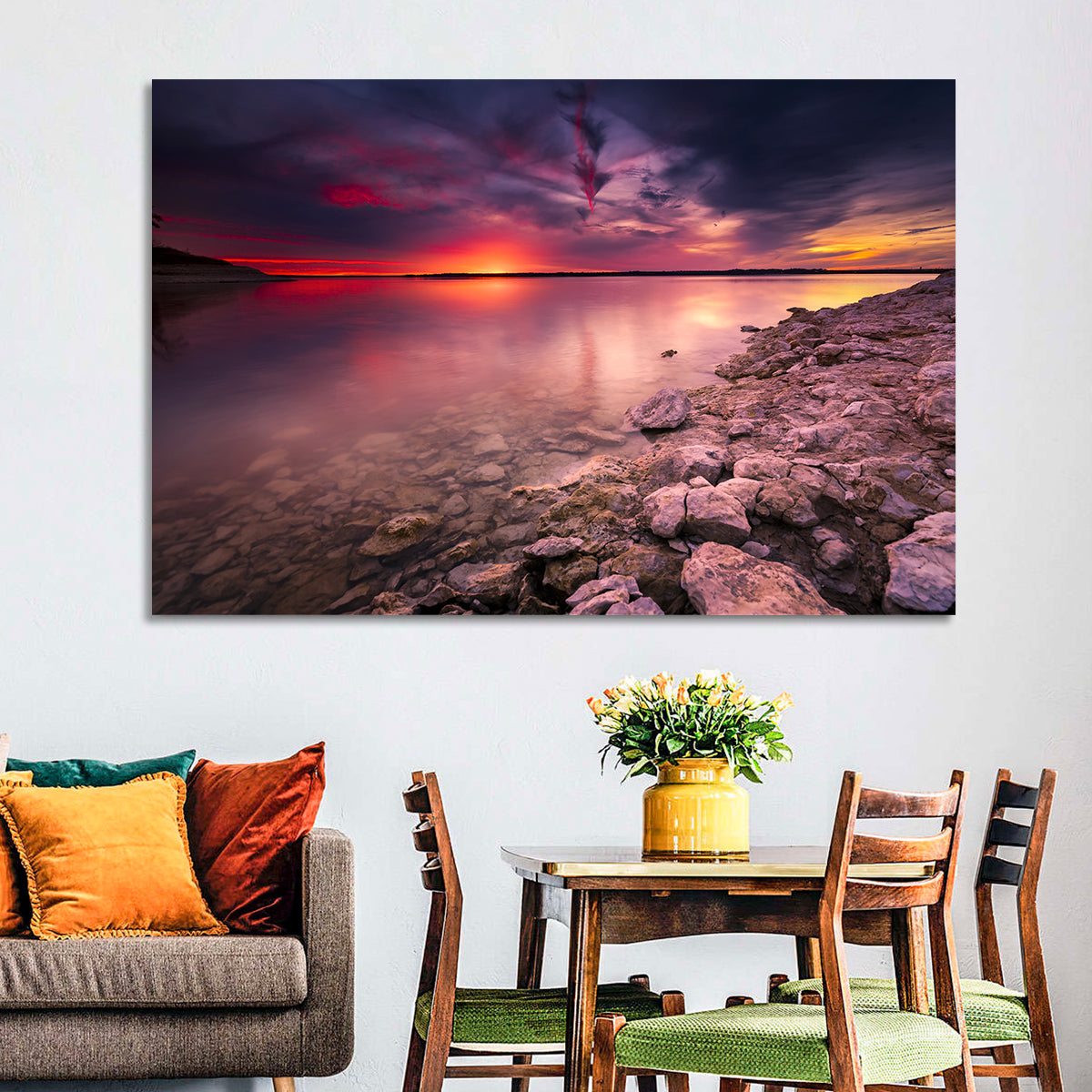 Benbrook Lake Sunset Reflection Wall Art
