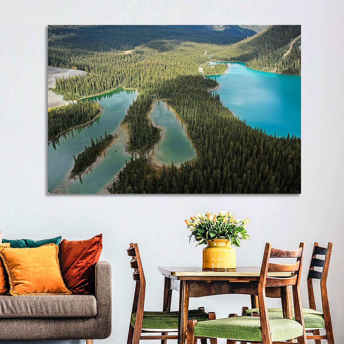 Mary and O Hara Lakes Wall Art in a room, landscape