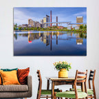 Birmingham Skyline Reflection at Twilight Wall Art