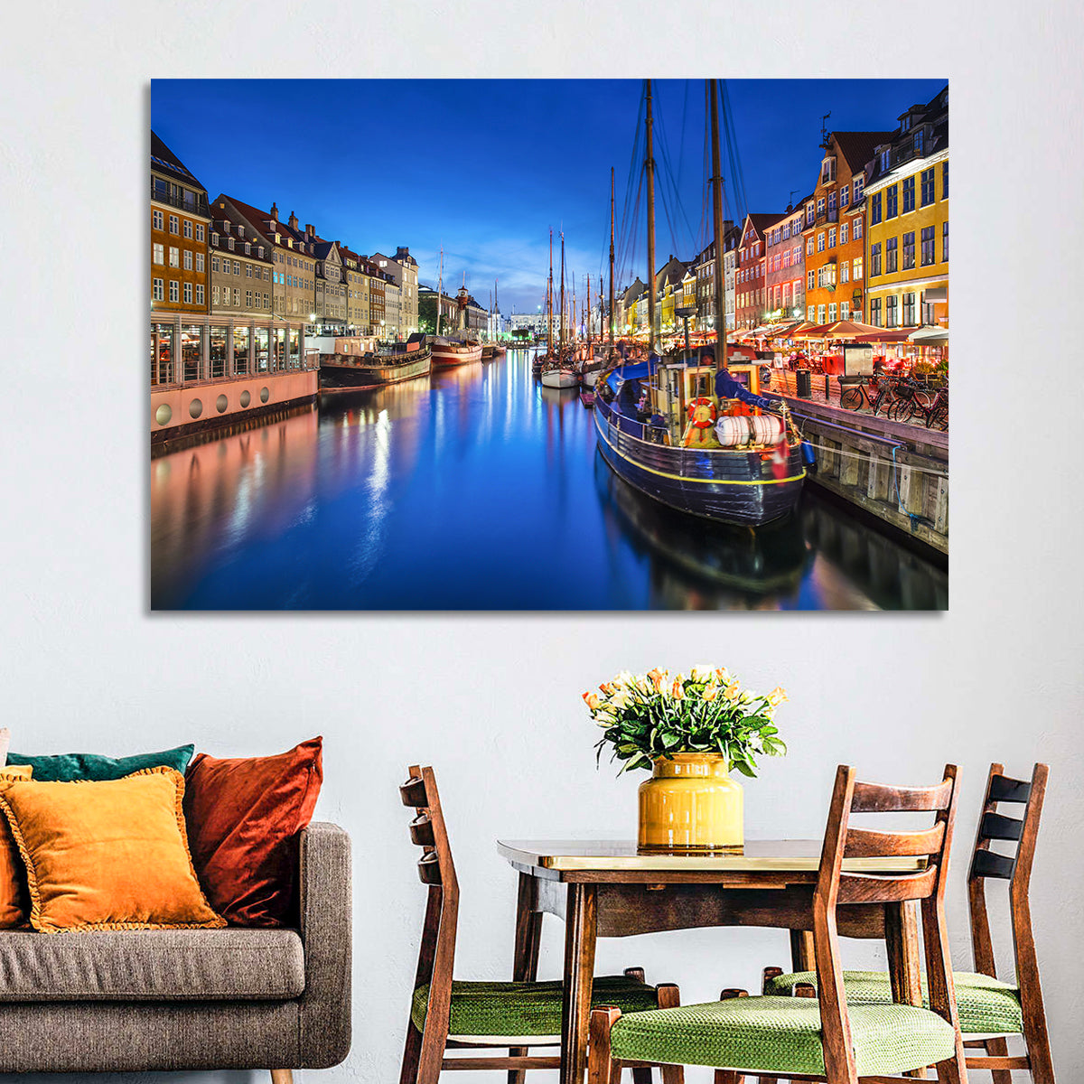 Nyhavn Canal at Dusk Wall Art