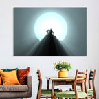 Moonlit Mountain Hut Wall Art