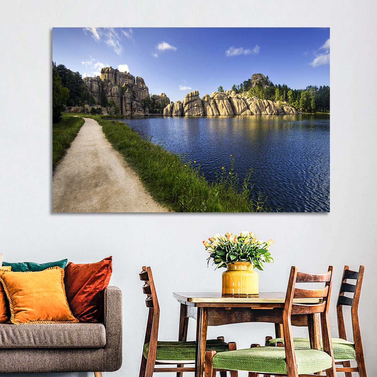 Sylvan Lake Trail, Black Hills Wall Art in a room, landscape