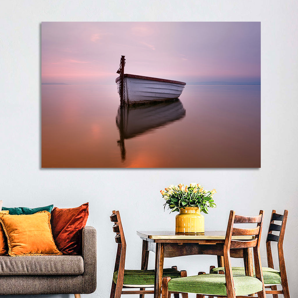 Pastel Boat Reflection Wall Art