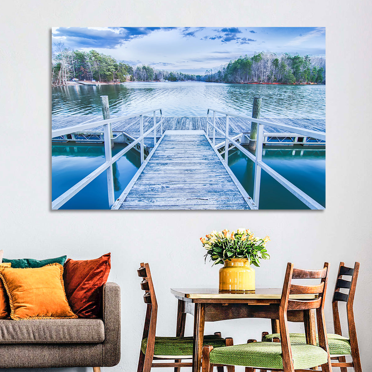 Morning at Lake Wylie Wall Art in a room, landscape