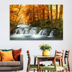 Autumn Forest Waterfall Wall Art