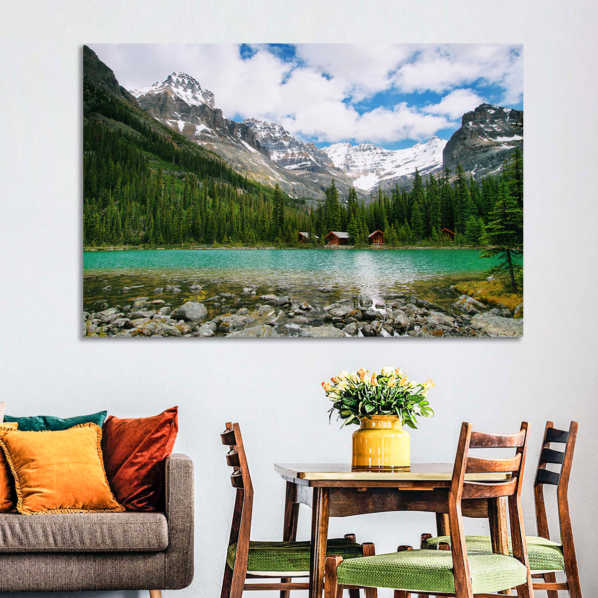 Lake O'hara Wall Art in a room, landscape