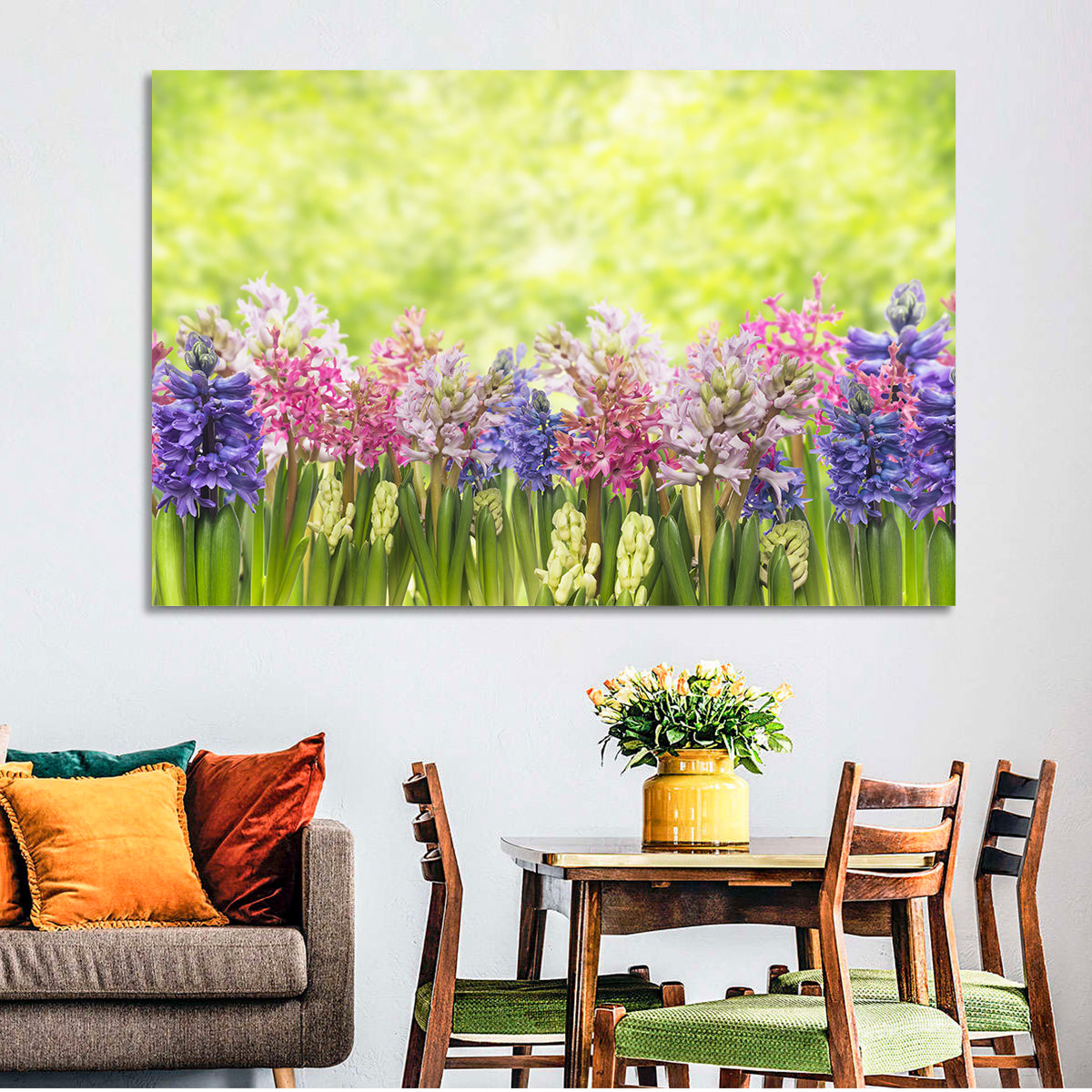 Hyacinth Cluster in Bloom Wall Art in a room, landscape