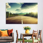 Sunlit Asphalt Road Wall Art