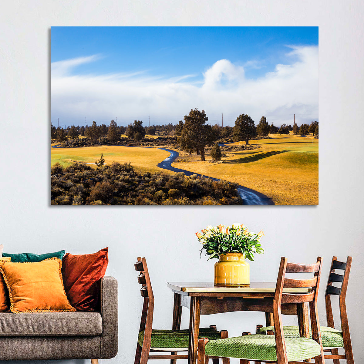 Central Oregon Golf Course with Winding Path Wall Art