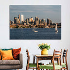 Seattle Skyline at Golden Hour Wall Art
