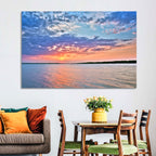 Cloudy Lake Sunset Reflection Wall Art