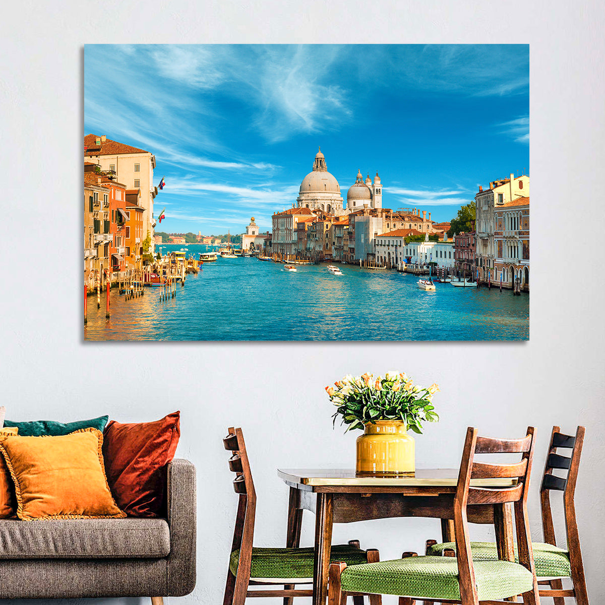 Venice Grand Canal and Santa Maria Della Salute Wall Art in a room, landscape