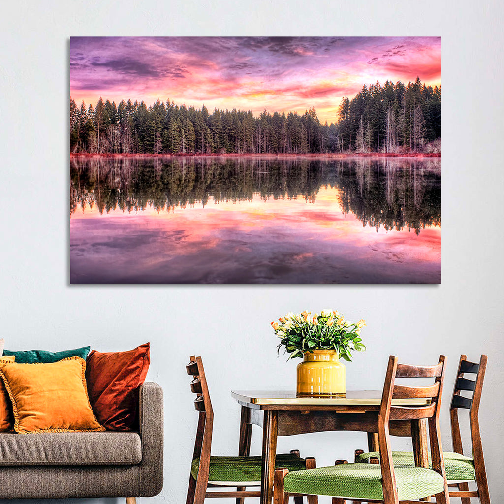 Sunrise Reflection at Forest Lake Wall Art