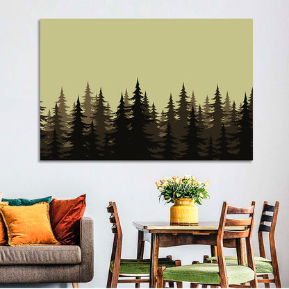 Fir Trees Silhouettes Wall Art