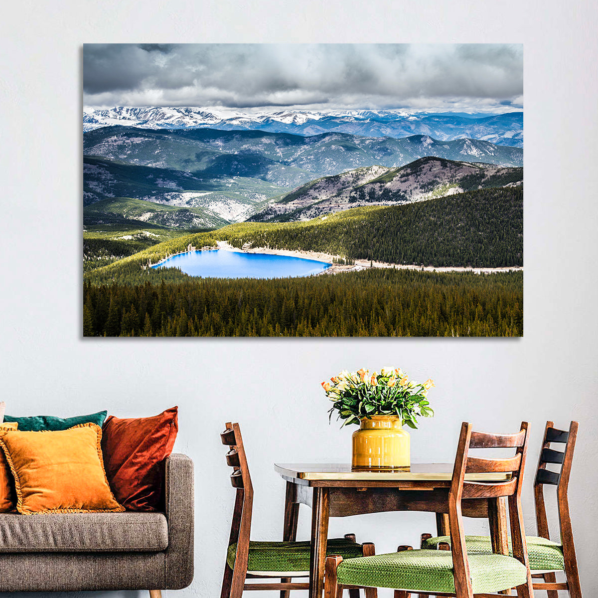 Mt Evans Echo Lake View Wall Art in a room, landscape
