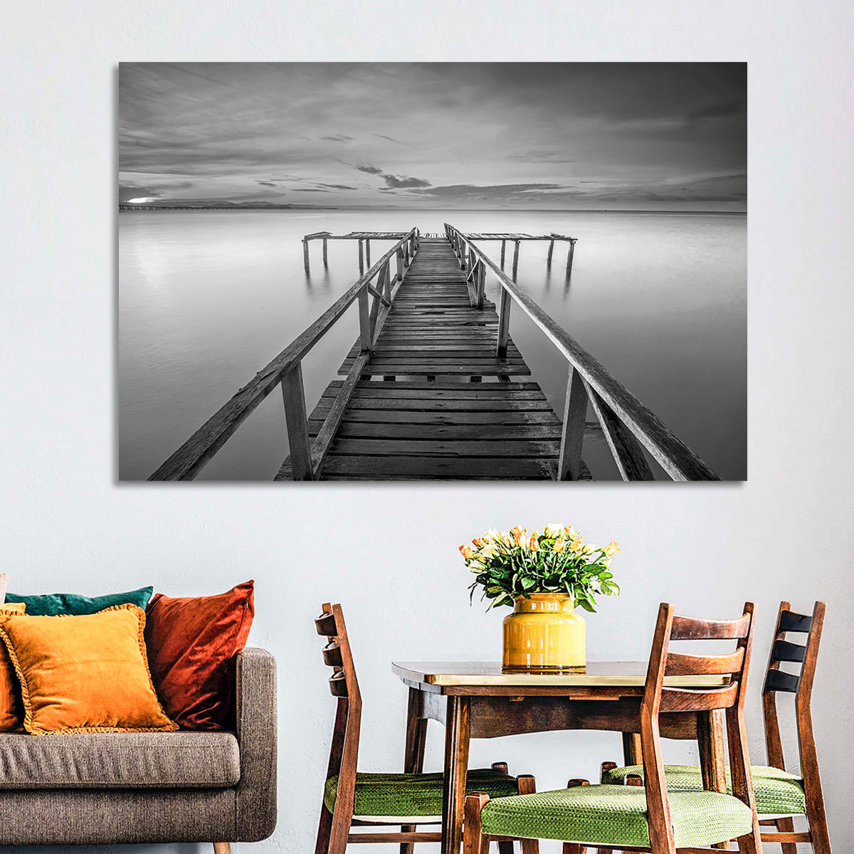 Teluk Tempoyak Jetty at Dusk Wall Art in a room, landscape