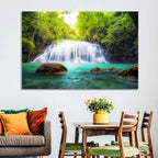 Erawan Falls Turquoise Waterfall Wall Art