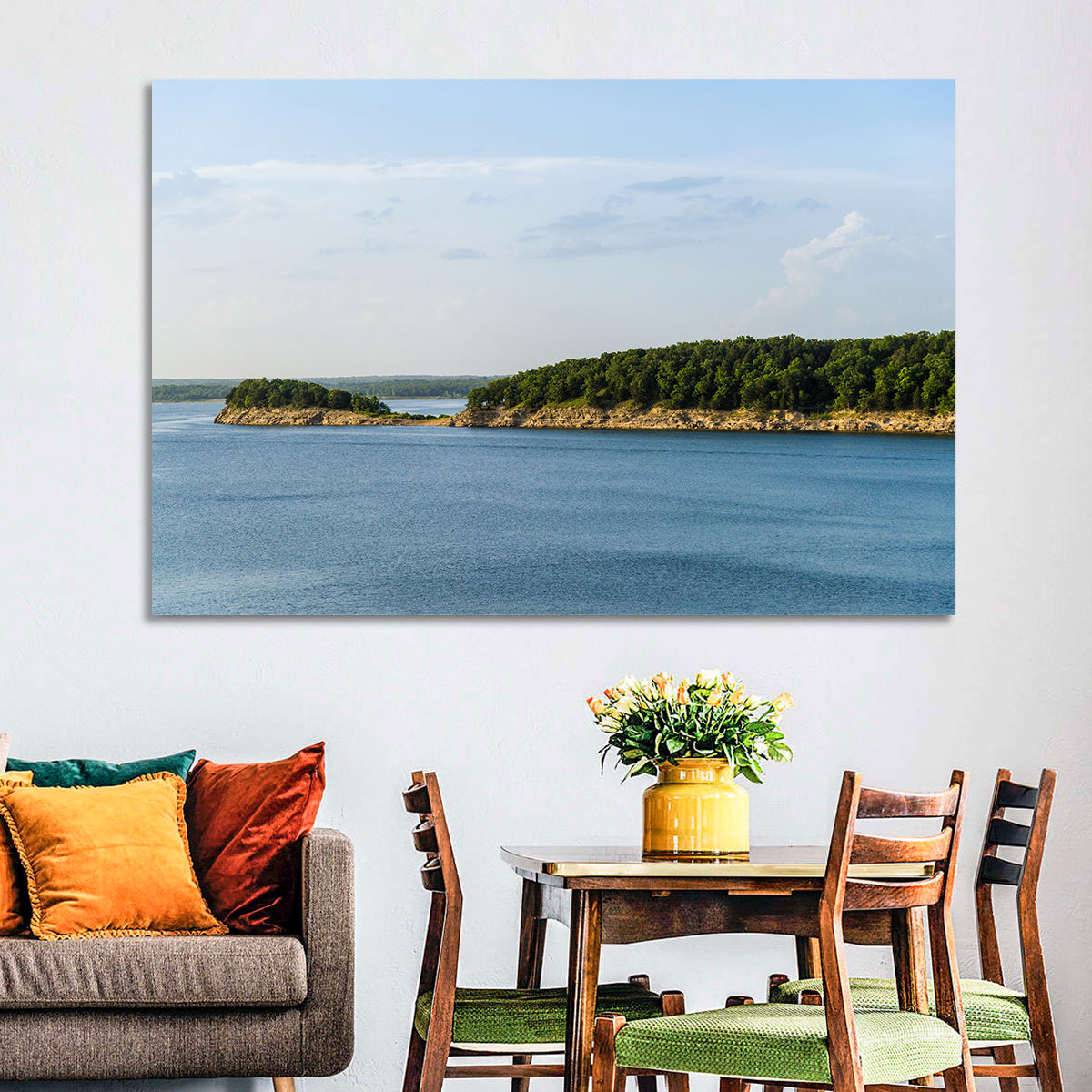 Truman Lake Peninsula Wall Art in a room, landscape