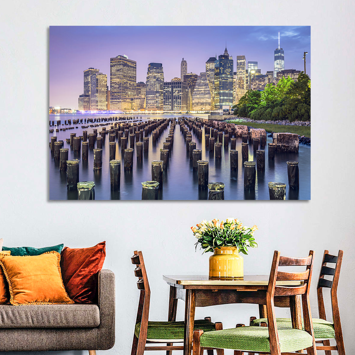 Manhattan Skyline at Twilight Wall Art
