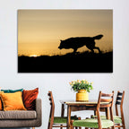 Wolf at Golden Horizon Wall Art