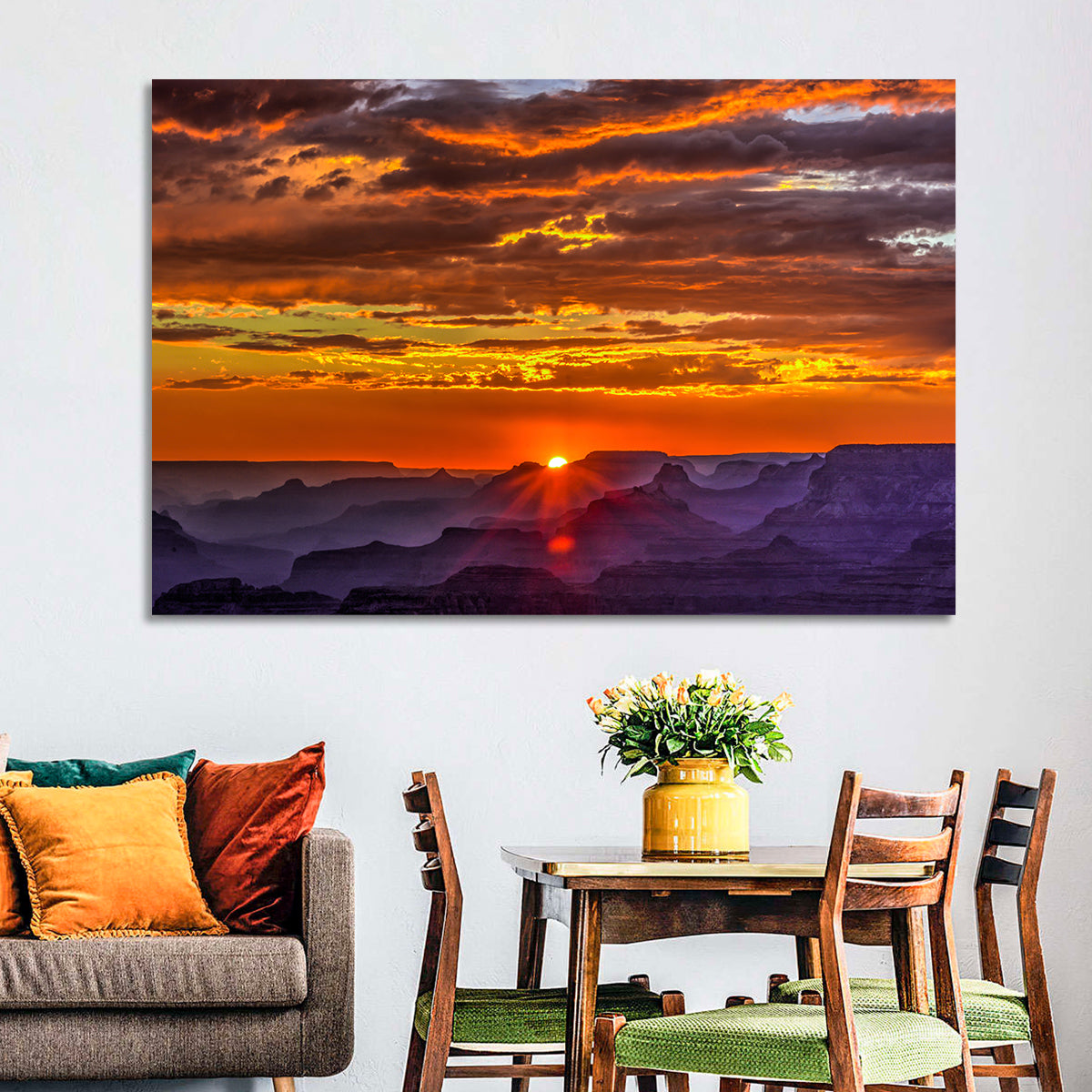 Lipan Point Sunset Sunburst Wall Art