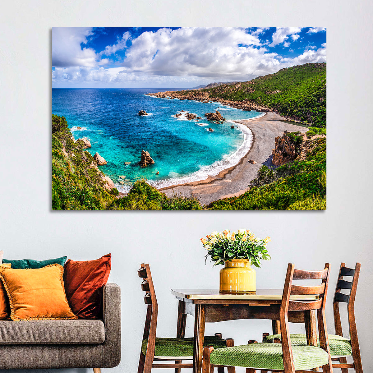 Cala Spinosa Cove, Sardinia Wall Art in a room, landscape