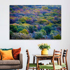 Autumn Canopy Forest with Cabin Roof Wall Art