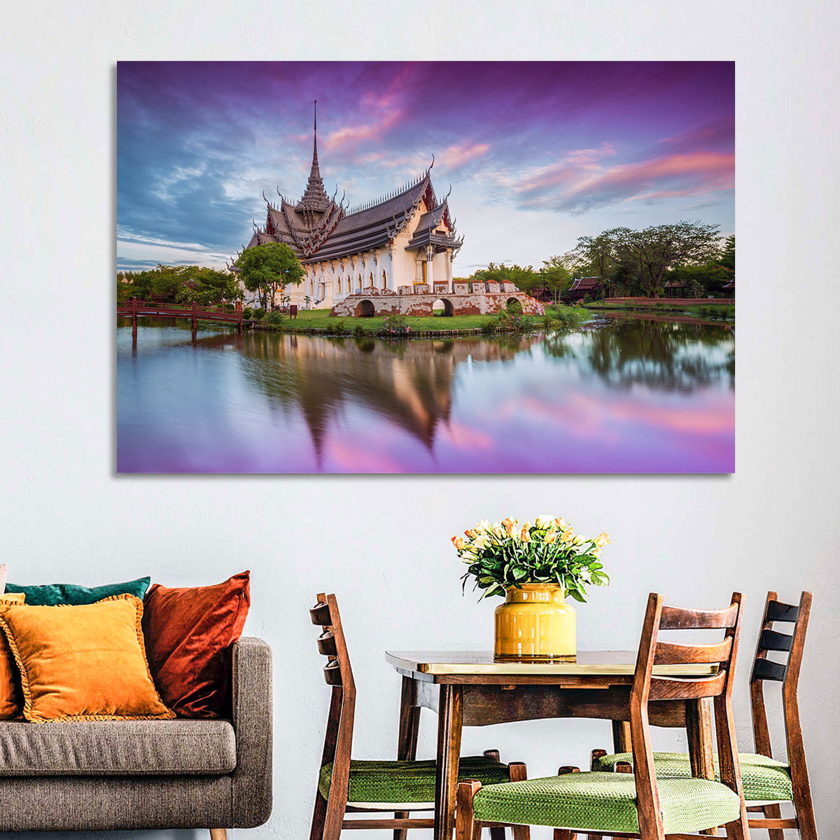 Sanphet Prasat Palace at Dusk Wall Art in a room, landscape