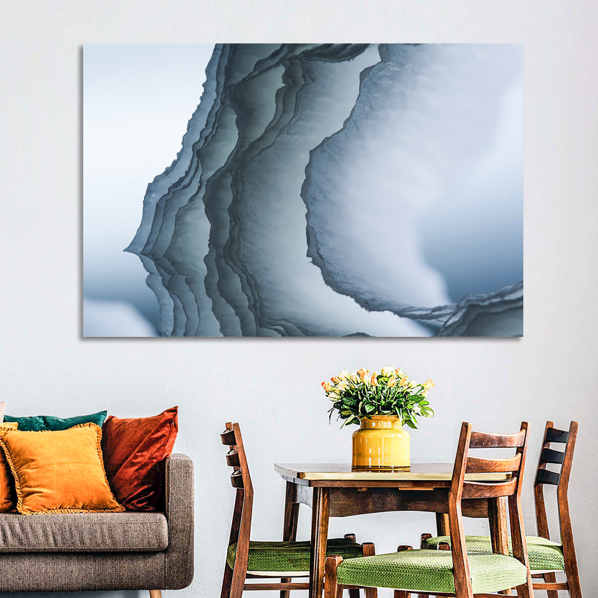 Translucent Cloud Layers Wall Art in a room, landscape