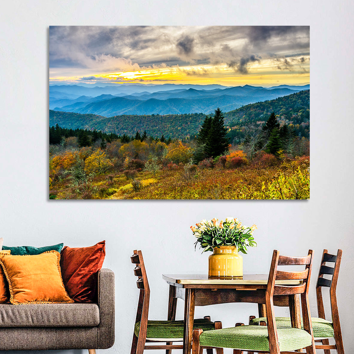 Cowee Mountains Sunset Wall Art