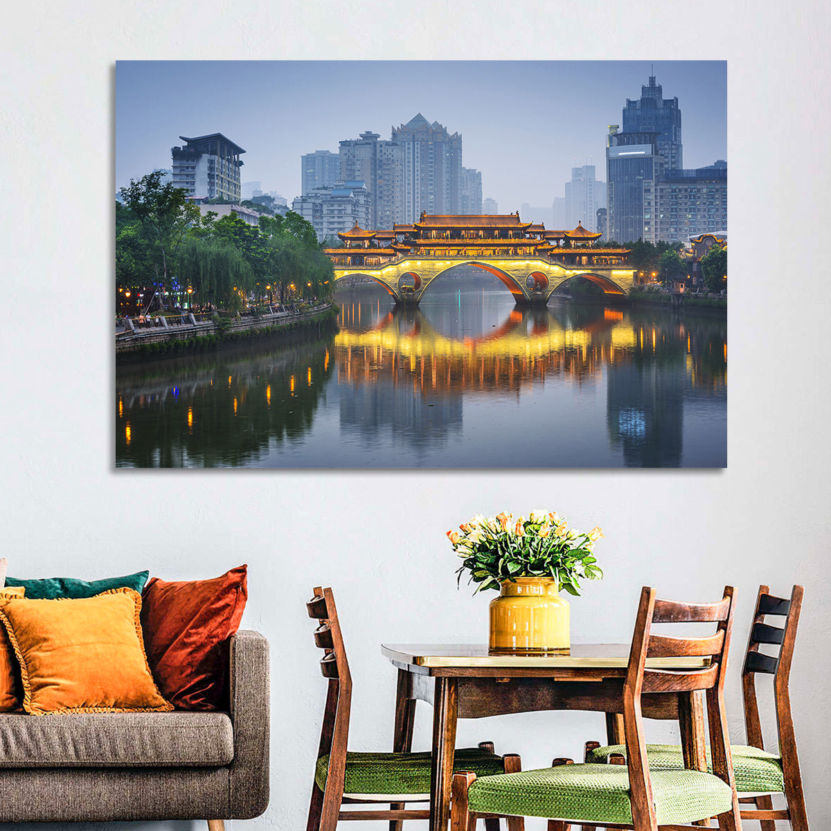Anshun Bridge at Twilight Wall Art